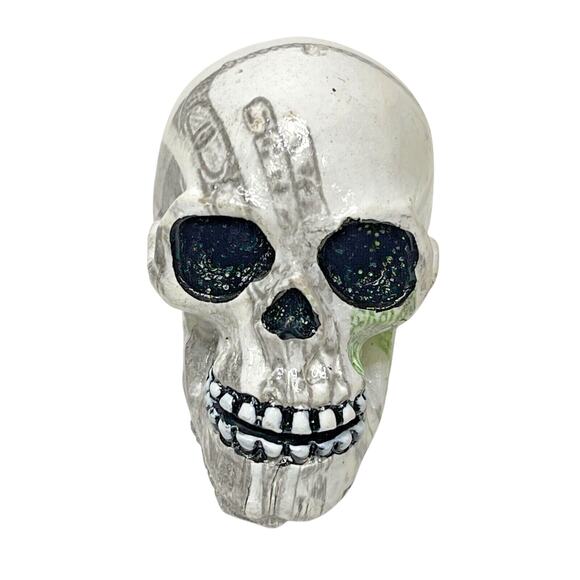 Lot of 4 Skull Head Keychain Rings – 3D Mini Human Skull Charms  Missing Eyelet - Picture 4 of 10